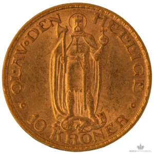 1910 Norge 10 Kroner 4,03 Gram Gull Kv 01 M/Saflip & Garantibevis