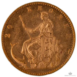 1873 Danmark 20 Kroner 8,06 gram Gull Kv 01 M/Saflip & Garantibevis