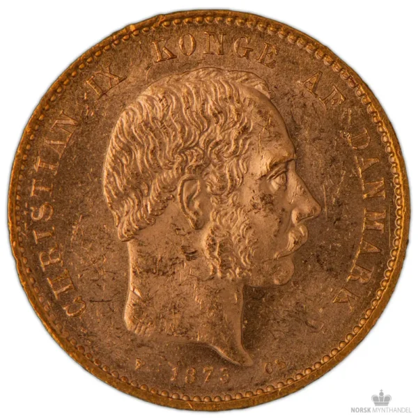 1873 Danmark 20 Kroner 8,06 gram Gull Kv 01 M/Saflip & Garantibevis - Bilde 2