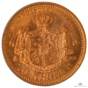 1900 Sverige 20 Kronor 8,06 gram Gull Kv 01 M/Saflip & Garantibevis