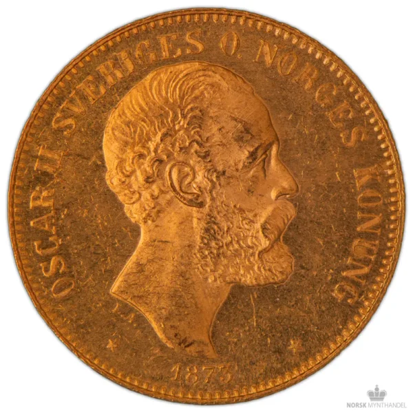1873 Sverige 20 Kronor 8,06 gram Gull Kv 01 M/Saflip & Garantibevis - Bilde 2