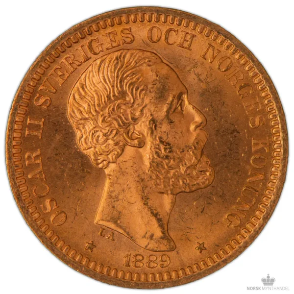 1889 Sverige 20 Kronor 8,06 gram Gull Kv God 01 M/Saflip & Garantibevis - Bilde 2