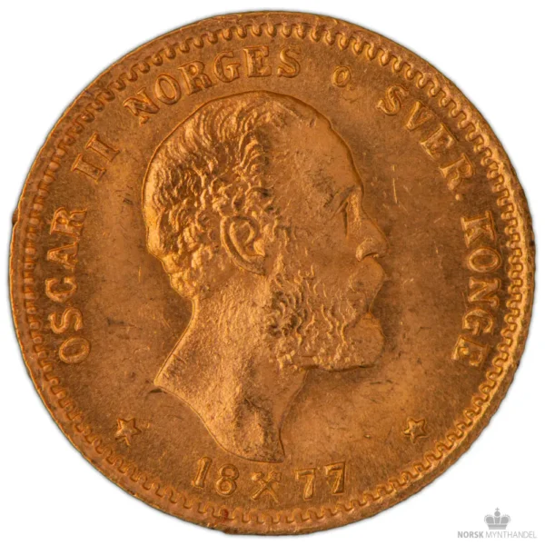 1877 Norge 10 Kroner 4,03 Gram Gull Kv 0/01 M/Saflip & Garantibevis - Bilde 2