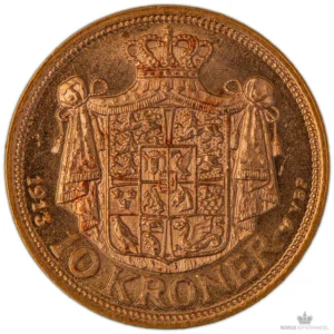 1913 Danmark 10 Kroner 4,03 gram Gull Kv 01 M/Kapsel & Garantibevis