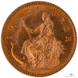 1900 Danmark 10 Kroner 4,03 gram Gull Kv 0/01 M/Saflip & Garantibevis