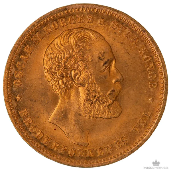 1875 Norge 20 Kroner/5 Sp. 8,06 Gram Gull Kv 01 M/Saflip & Garantibevis - Bilde 2