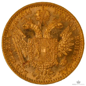 1914 Østerrike 3,44 Gram Gull 1 Ducat AU M/Air-tite kapsel