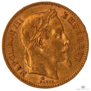 XXXX Frankrike 20 Franc 5,8 gram Gullmynt Napoleon Sirkulert M/Saflip