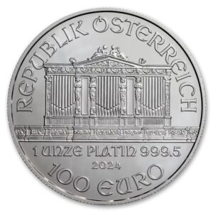 2024 Østerrike 1 oz Platinamynt Philharmonic BU M/Kapsel