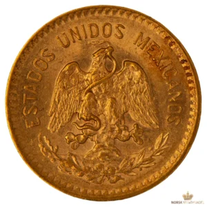 1917 Mexico 10 Pesos 7,45 gram Gull AU M/Saflip & Garantibevis