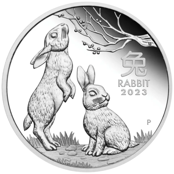 2023 Australia 3,5 oz Sølv Lunar S3 Year of the Rabbit Proof Three-Coin Set M/Etui & COA - Bilde 4
