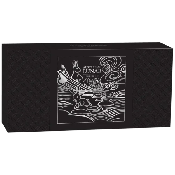 2023 Australia 3,5 oz Sølv Lunar S3 Year of the Rabbit Proof Three-Coin Set M/Etui & COA - Bilde 8