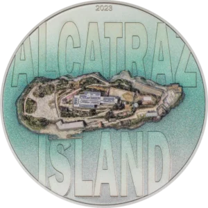 2023 Cook Islands 3 oz Sølv Alcatraz Island UHR Proof M/Etui & COA