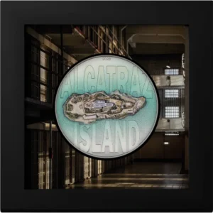 2023 Cook Islands 3 oz Sølv Alcatraz Island UHR Proof M/Etui & COA