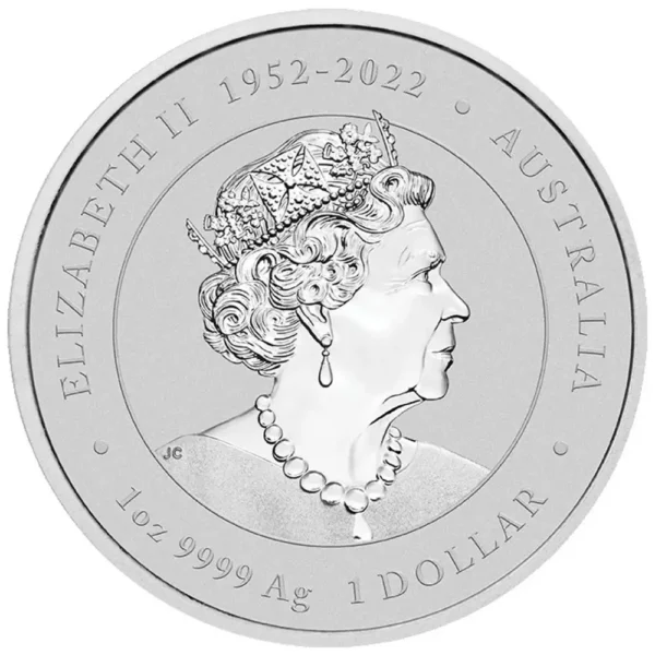 2024 Australia 1 oz Sølv Lunar S3 Year of the Dragon Farget Gul BU M/Kapsel - Bilde 2