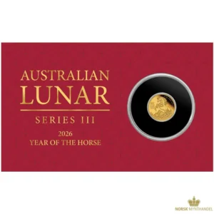 2026 Australia 0,5 Gram Gull Lunar S3 Year of the Horse Proof i Kort M/COA