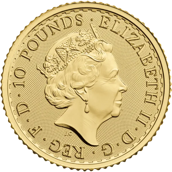 2022 Storbritannia 1/10 oz Gull Britannia BU M/Air-tite Kapsel - Bilde 2