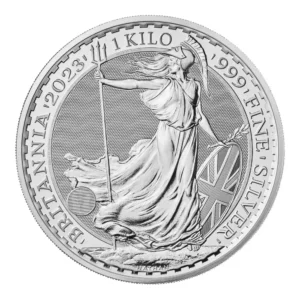 2023 Storbritannia 1 Kilo Sølv Britannia King Charles III BU M/Kapsel