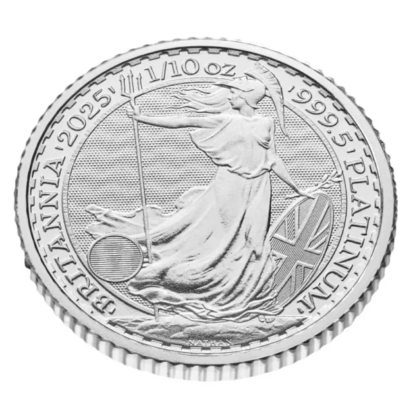 2025 Storbritannia 1/10 oz Platina Britannia BU M/Air-tite kapsel - Bilde 3