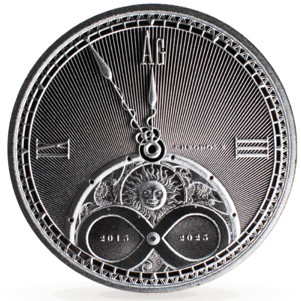 2025 Niue 1 oz Sølv Chronos BU M/Kapsel
