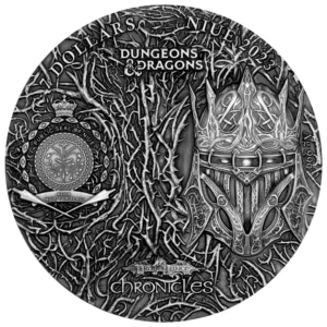 2023 Niue 3 oz Sølv Dragonlance Chronicles - Dragons of Autumn Twilight UHR Farget Antique M/Etui & COA