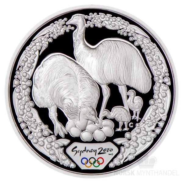 2000 Australia 1 oz Sølv Sydney - Emu & Wattle Proof M/Kapsel