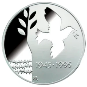 1995 Norge 1/2 oz Sølvmynt 50 Kroner Frigjøringen Proof M/Kapsel