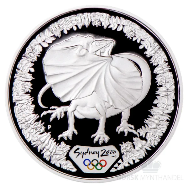 2000 Australia 1 oz Sølv Sydney - Frill necked Lizzard Proof M/Kapsel