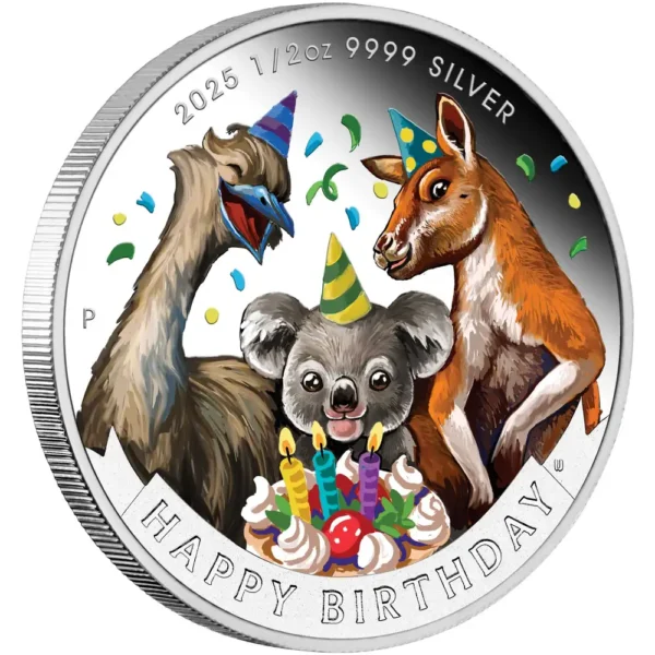 2025 Australia 1/2 oz Sølv Happy Birthday Proof (Gratulasjonskort) "Forhåndssalg" - Bilde 4