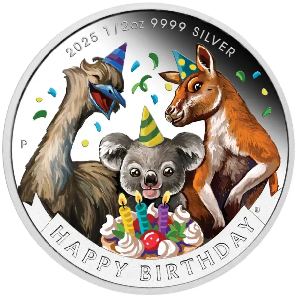 2025 Australia 1/2 oz Sølv Happy Birthday Proof (Gratulasjonskort) "Forhåndssalg" - Bilde 2