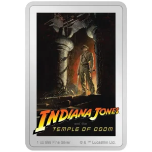 2023 Niue 1 oz Sølv Indiana Jones™ - Temple of Doom Farget Proof M/Etui & COA