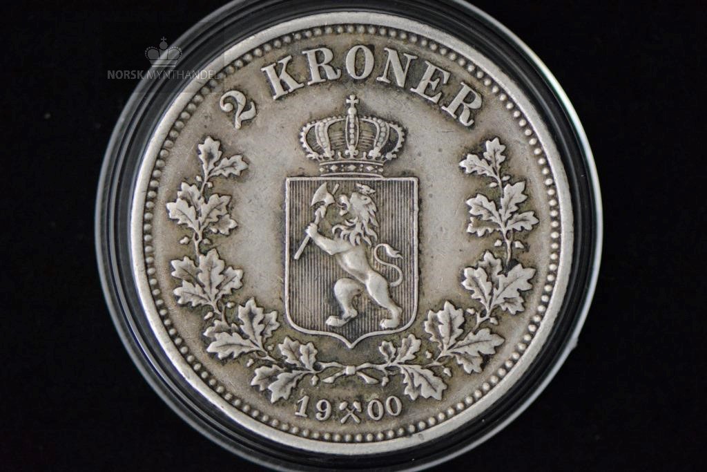 2 Kroner 1900 Kv 1+ M/Myntkapsel
