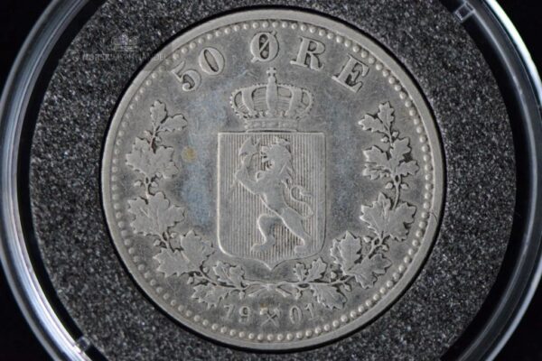 1901 50 Øre Kv 1 M/Myntkapsel #2