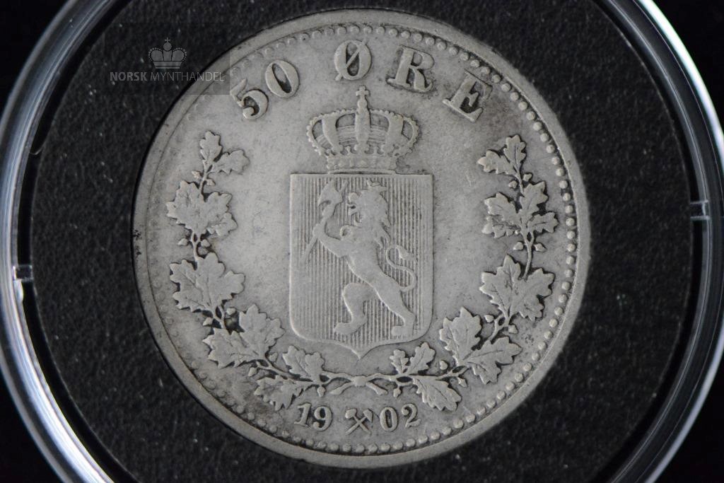 1902 50 Øre Kv 1 M/Myntkapsel #1