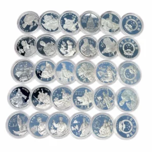 XXXX Kina 5¥ Sølvmynt 22,2 gram 900s Tilfeldig Motiv Proof/Anmerkning M/Kapsel