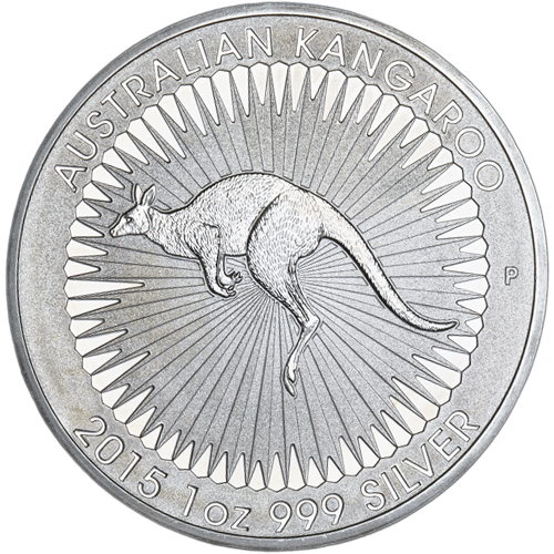 2015 Australia 1 oz Sølv Kangaroo BU M/Original Air-tite kapsel