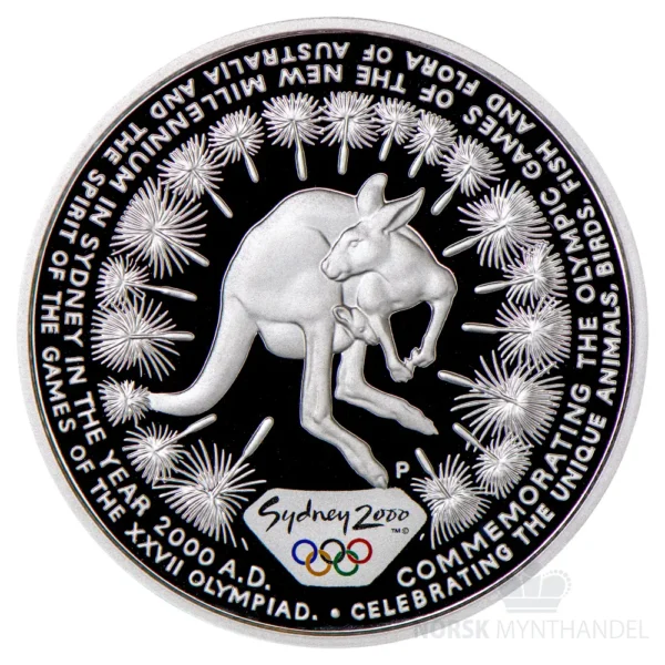 2000 Australia 1 oz Sølv Sydney - Kangaroo Proof M/Kapsel