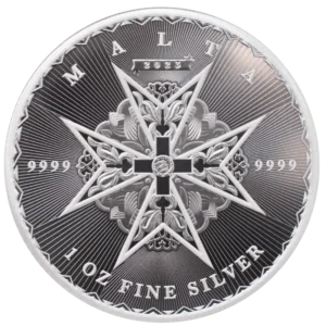 2023 Malta 1 oz Sølv Maltese Cross BU M/Kapsel