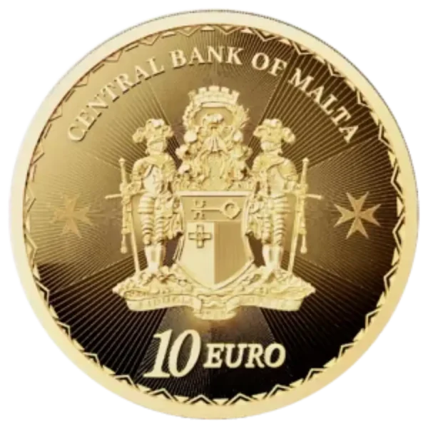 2025 Malta 1/10 oz Gull 10€ Maltese Cross BU M/Kapsel - Bilde 2