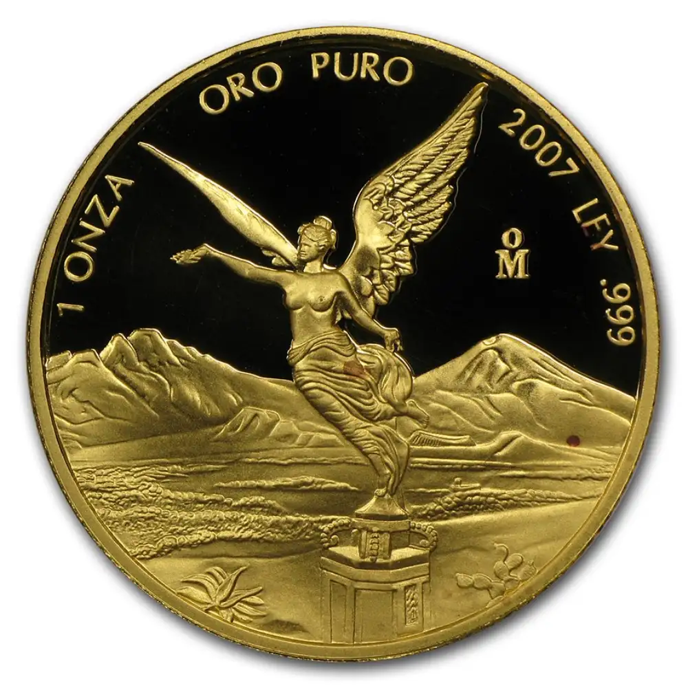 2007 Mexico 1,9 oz Gull 5 Coin Gold Libertad Proof Sett ANMERKNING M/Etui - Bilde 3