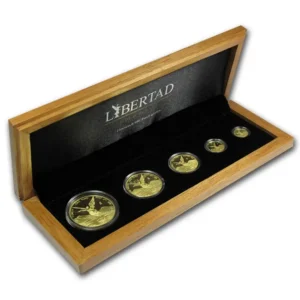 2007 Mexico 1,9 oz Gull 5 Coin Gold Libertad Proof Sett ANMERKNING M/Etui