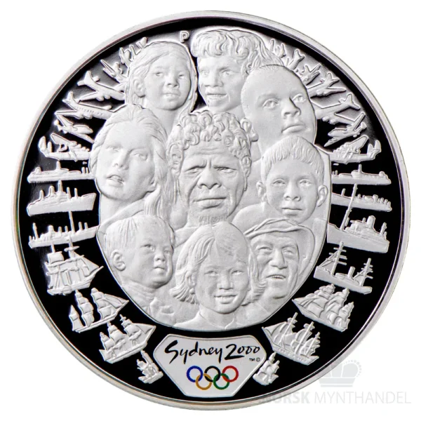 2000 Australia 1 oz Sølv Sydney - Faces of Different Cultures Proof M/Kapsel
