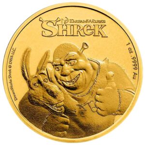 2021 Niue 1 oz Gullmynt Shrek BU M/Etui & COA