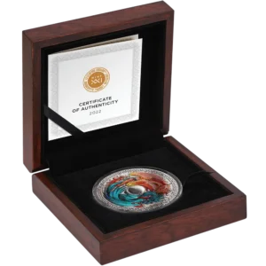 2022 Tokelau 1 oz Aletai Meteorite Coin - Phoneix and Dragon Proof M/Etui & COA