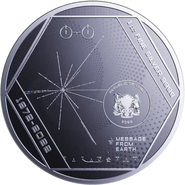 2022 Chad 1 oz Sølv Pioneer Plaque BU M/Kapsel - Bilde 2