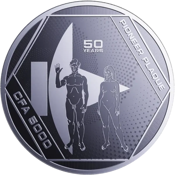 2022 Chad 1 oz Sølv Pioneer Plaque BU M/Kapsel