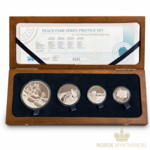 2008 Sør-Afrika 4,018 oz Sølvmynter Peace Park Series Proof Set Anmerkning M/Etui & COA