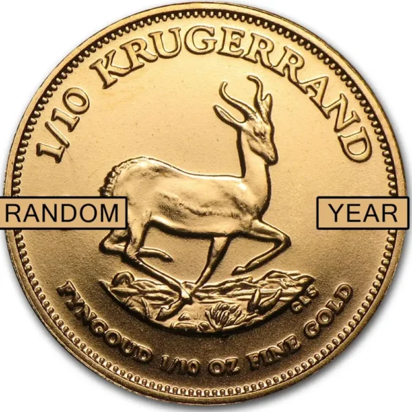 1987 Sør-Afrika 1/10 oz Gull Krugerrand Anmerkning M/Air-tite kapsel