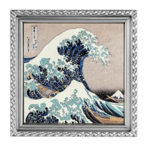 2022 Chad 2 oz Sølv The Great Wave off Kanagawa by Hokusai High Relief Antikk M/Etui & COA