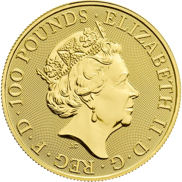 2018 Storbritannia 1 oz Gull Queen`s Beasts Unicorn of Scotland BU M/Air-tite kapsel - Bilde 2